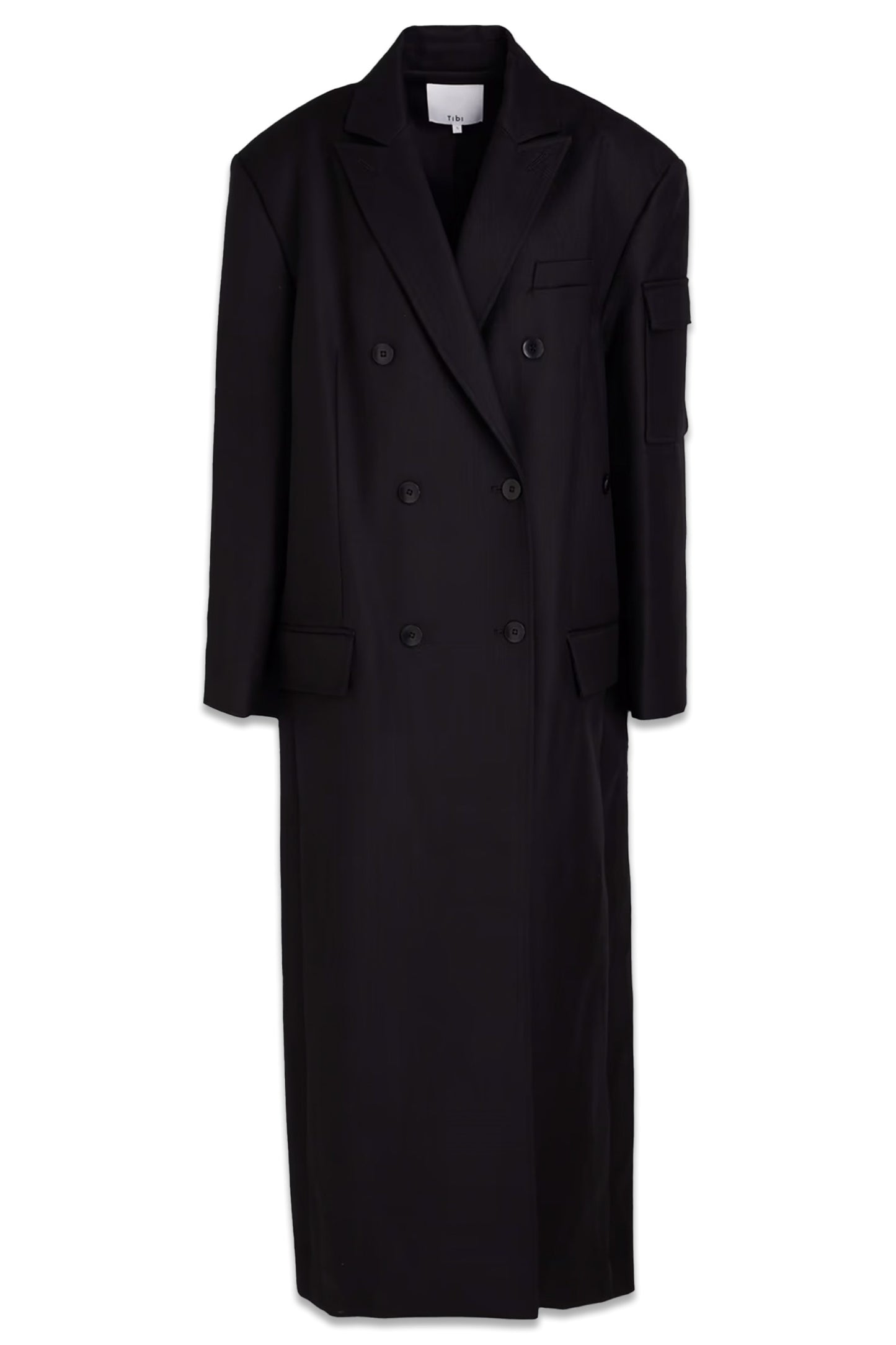 Oversized Double-Breasted Wool-Twill Coat