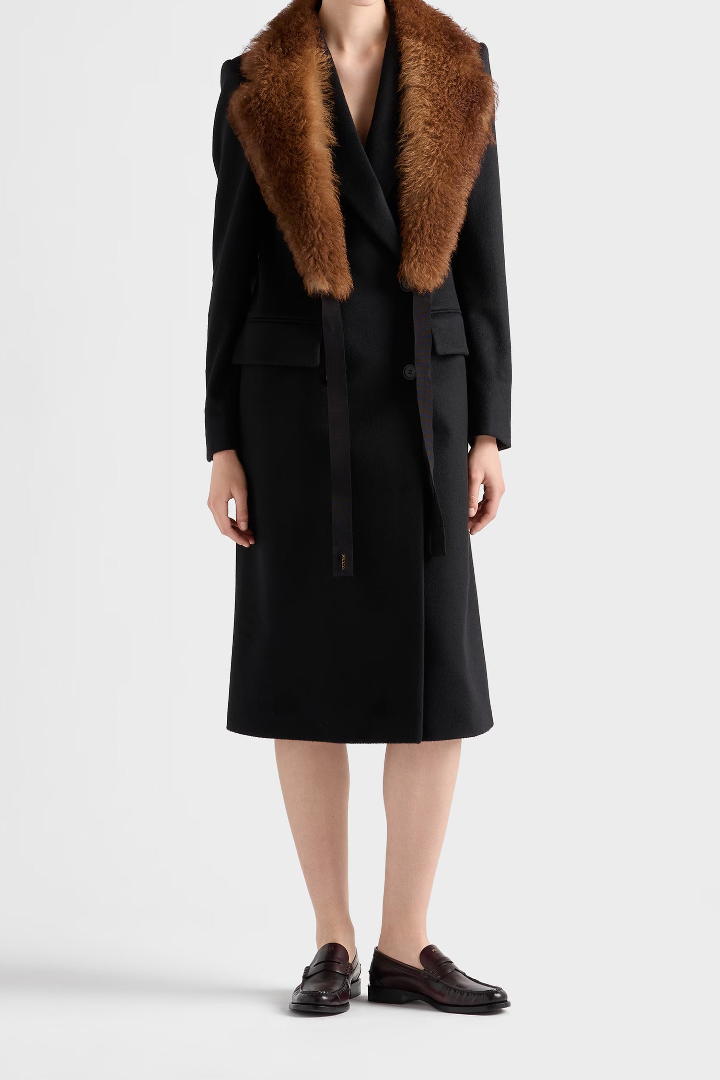 Double-breasted cashmere coat