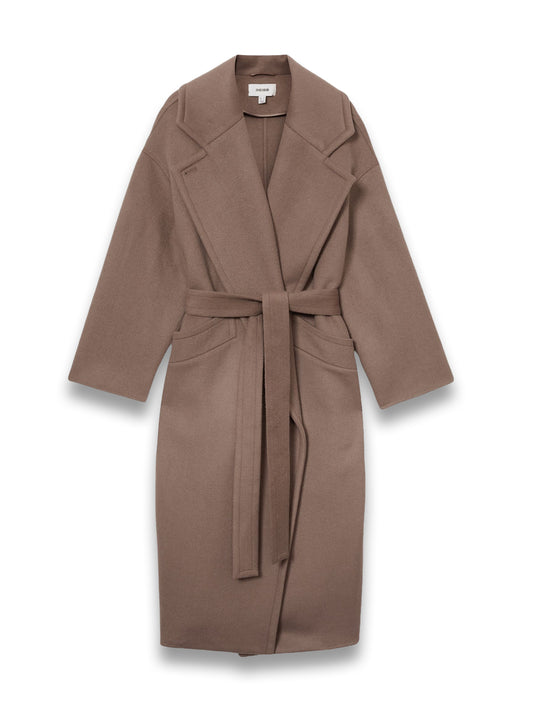 Petite Wool-Blend Blindseam Coat in Mink Neutral
