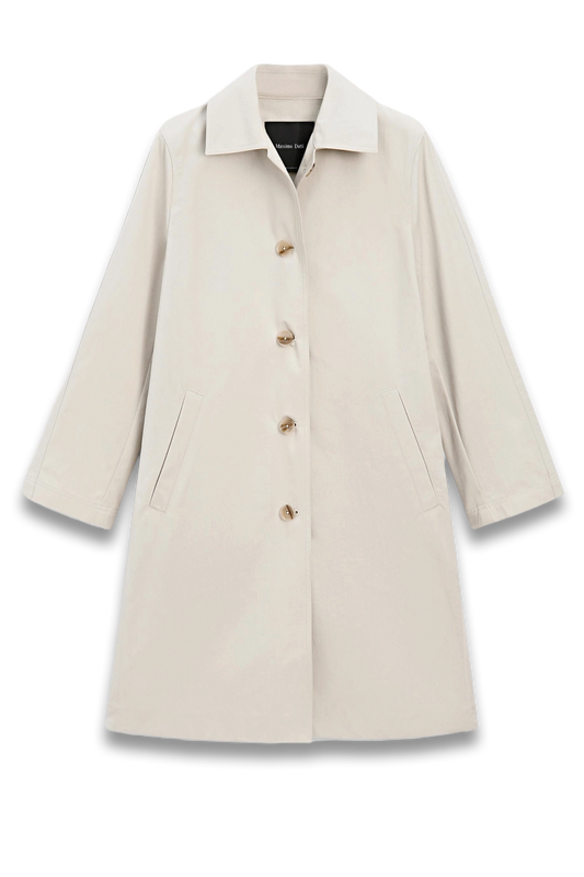 Lightweight Cotton Blend Coat with Buttons
