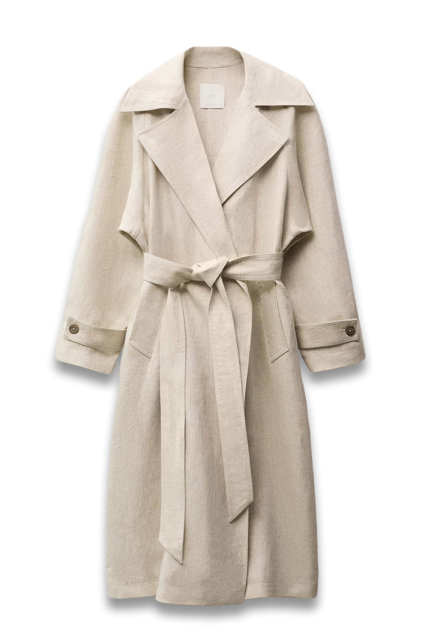 Linen Trench Coat With Pronounced Lapels
