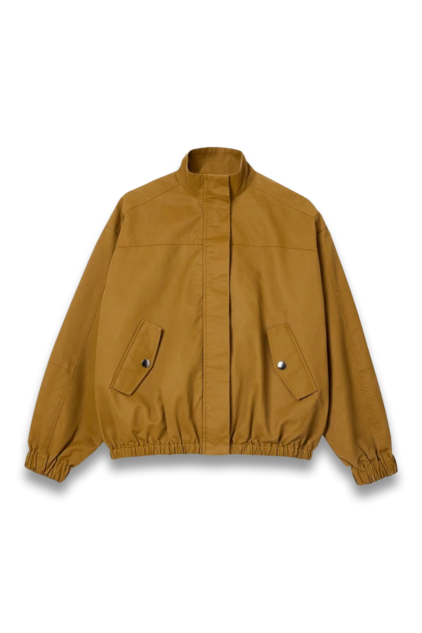 Neutral Wax-coated Bomber Jacket