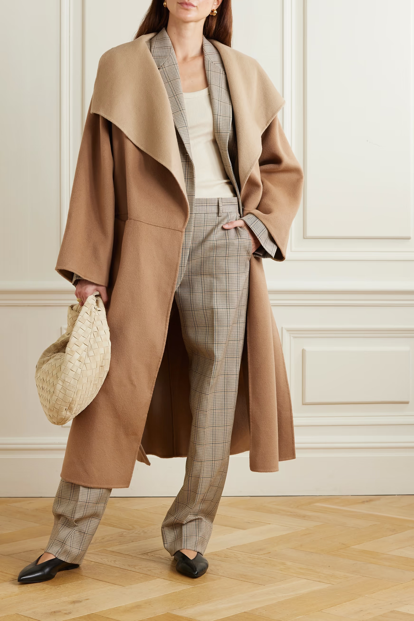 Oversized two-tone Wool and Cashmere-blend Coat