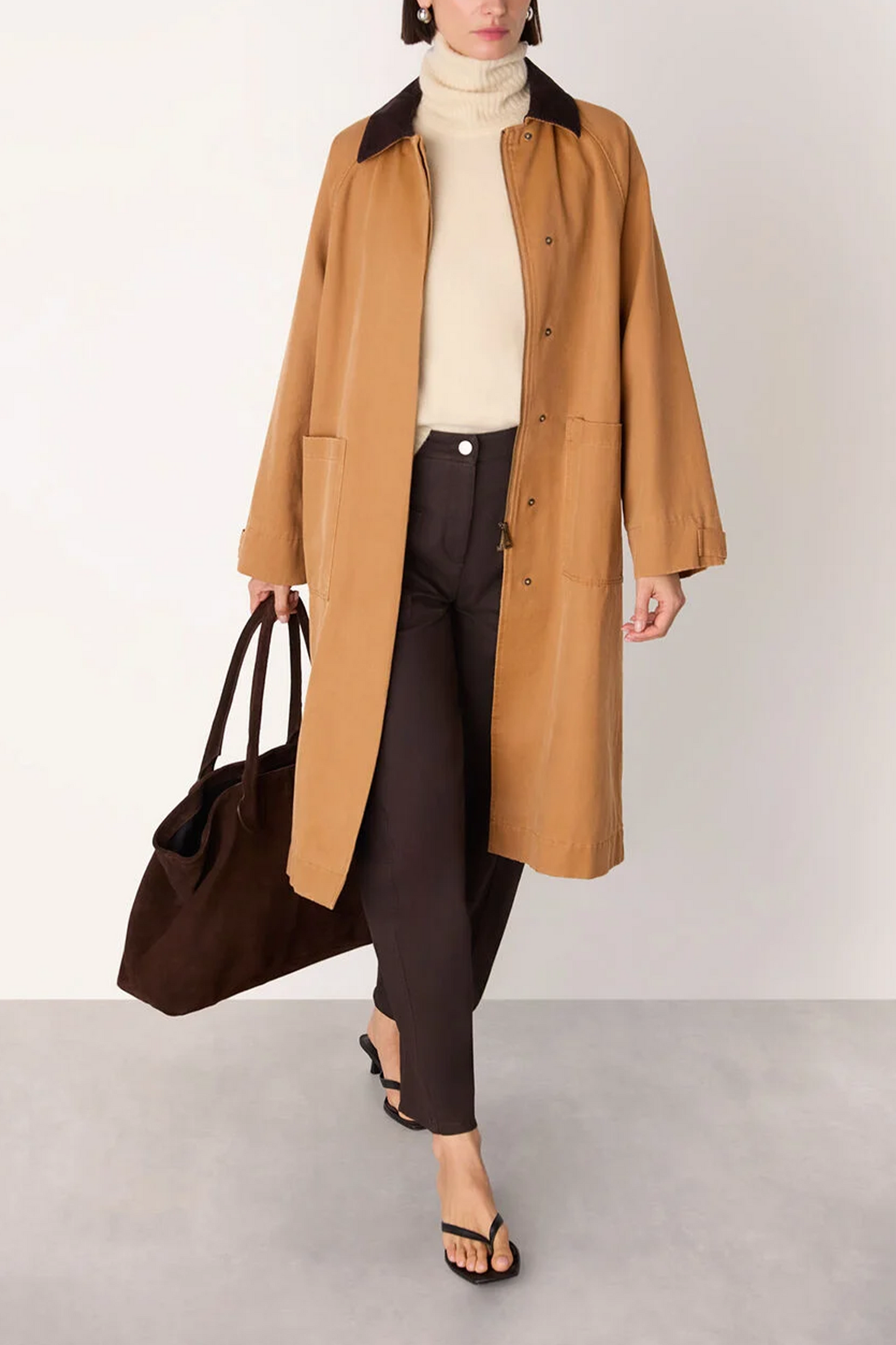 Neutral Gabriella Waxed Overcoat