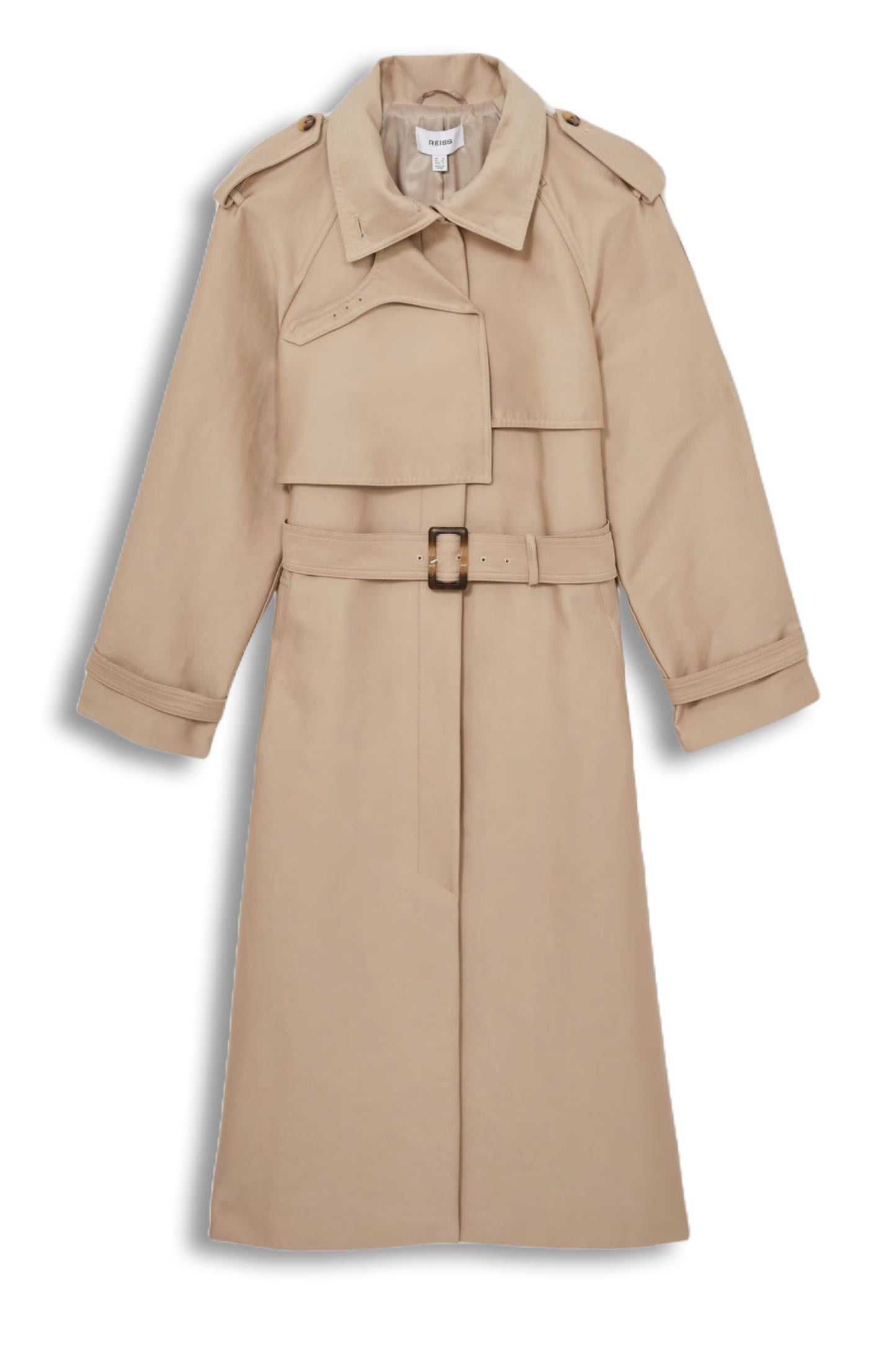 August Gabardine Trench Coat With Cotton In Neutral