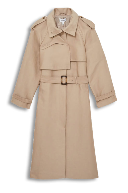 August Gabardine Trench Coat With Cotton In Neutral