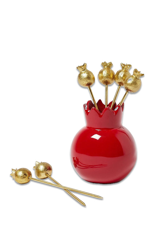 Pomegranate Gold Cocktail Picks