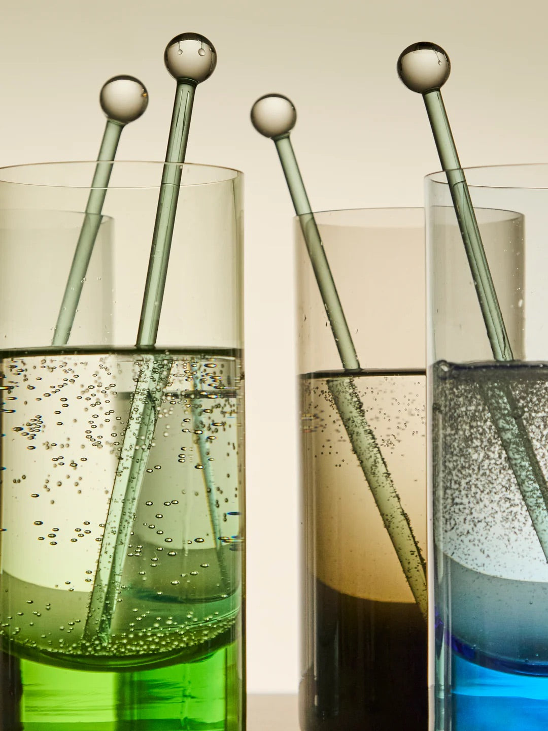 Fine Hand-Blown Murano Glass Cocktail Stirrers (Set of 6)