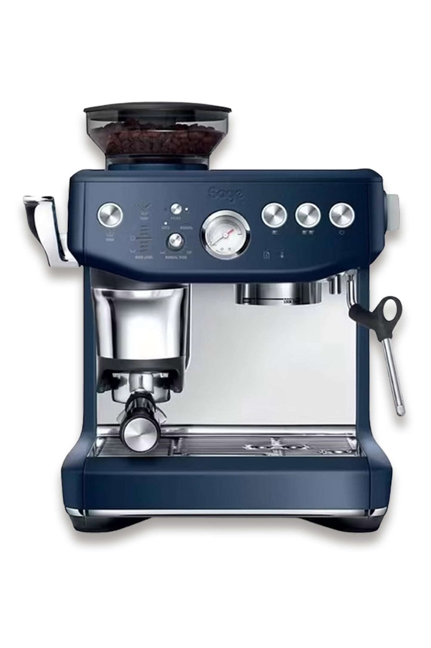 The Barista Express™ Impress Luxe Coffee Machine, Damson Blue