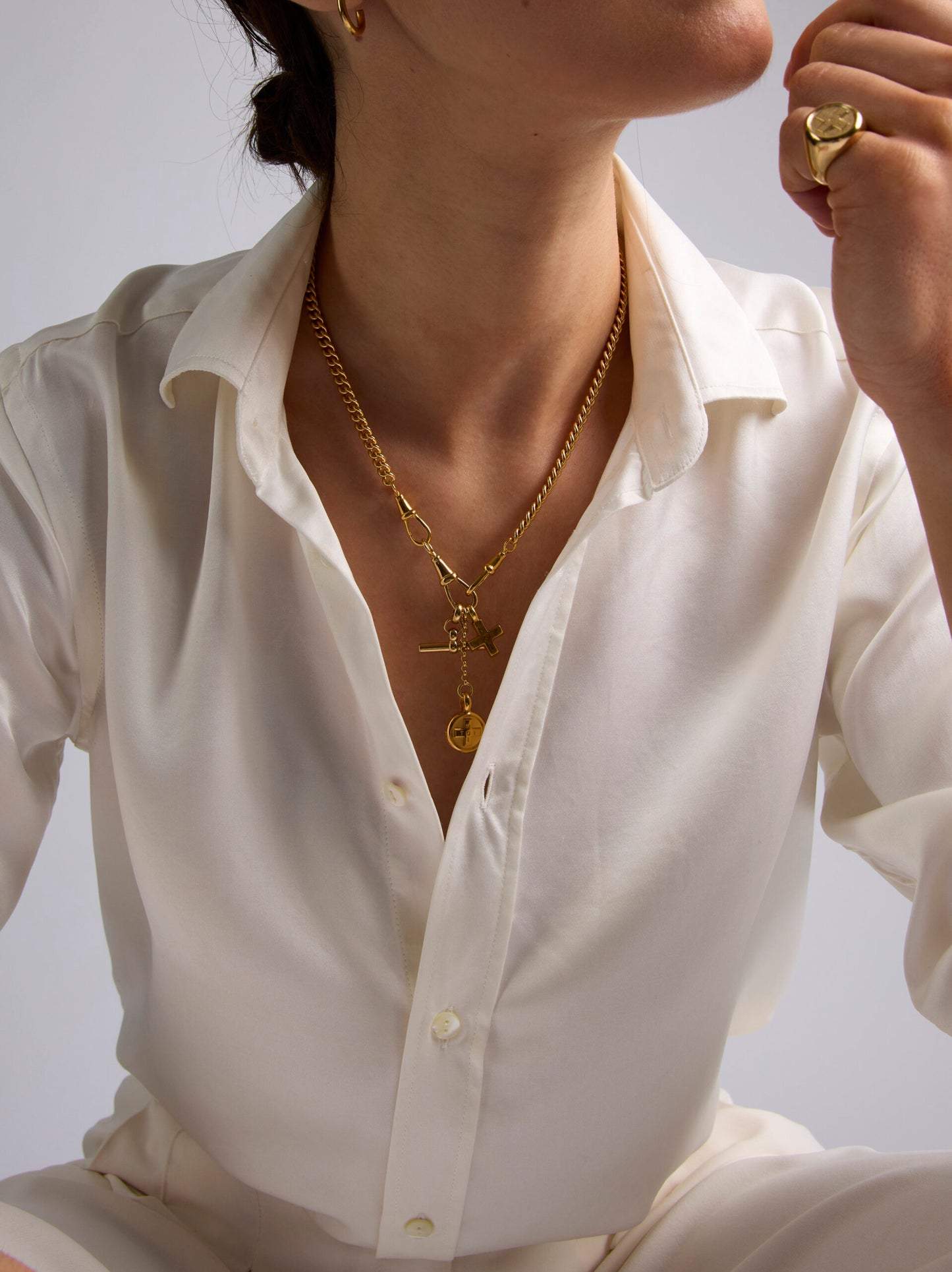 Gold Moi + Toi ClipT Cluster Necklace