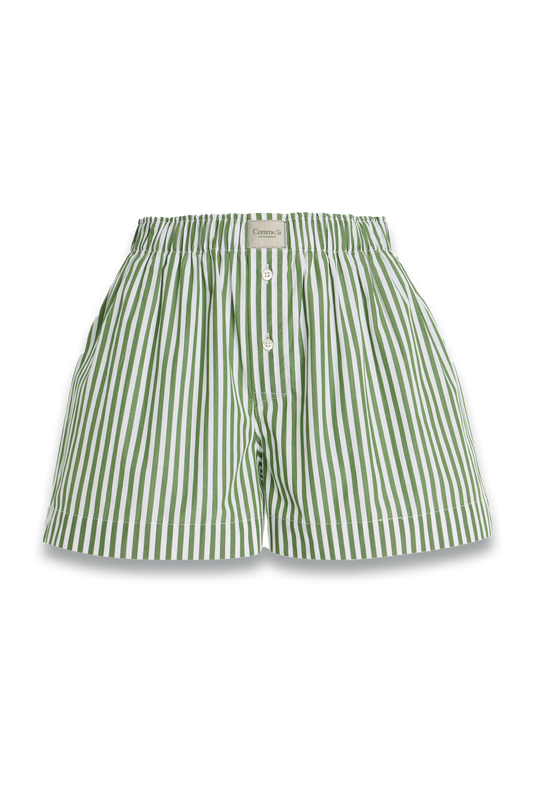 La Boxer Classica Striped Cotton-Poplin Shorts