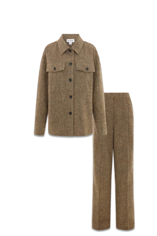 Charlie Wool Overshirt and Lena Wool Tailored Trouser
