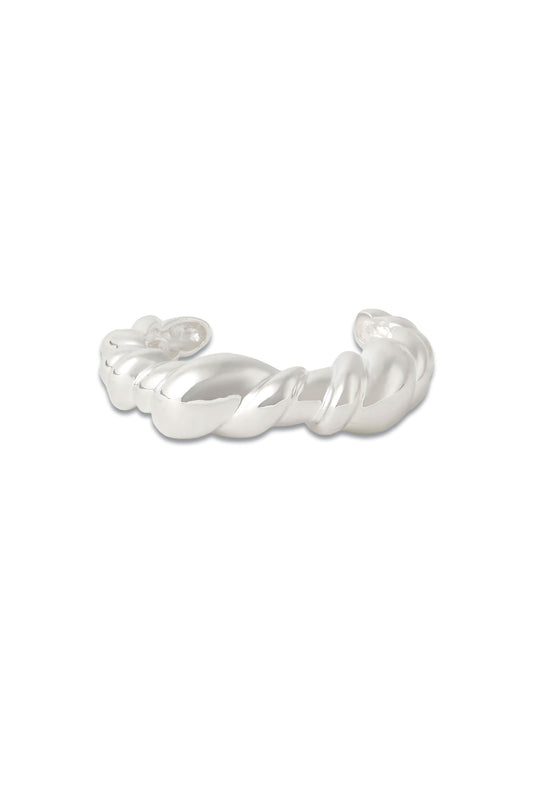 Meandering Rhodium-Plated Cuff