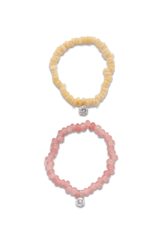 Set of Two Recycled Glass & Silver Bracelets
