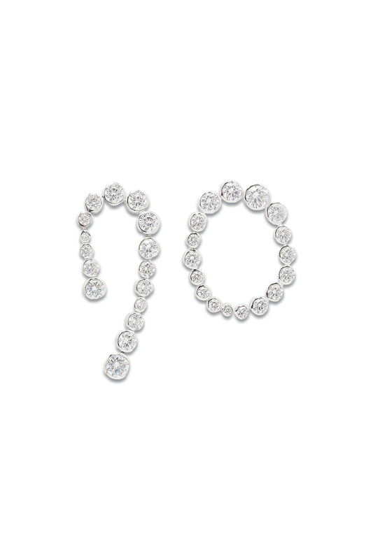 Cubic Zirconia & Rhodium-plated Silver Earrings