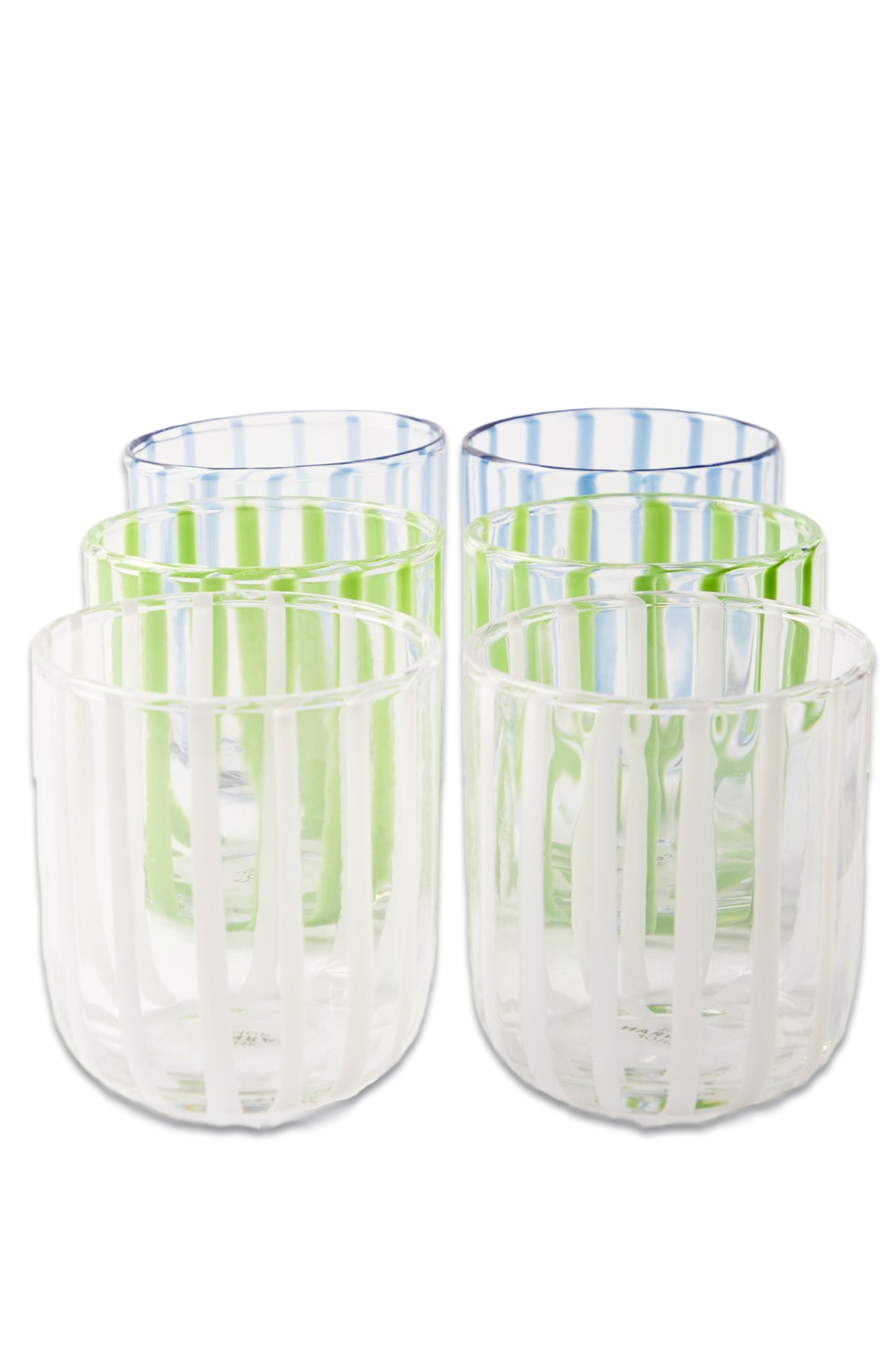 Set of six Line glass tumblers