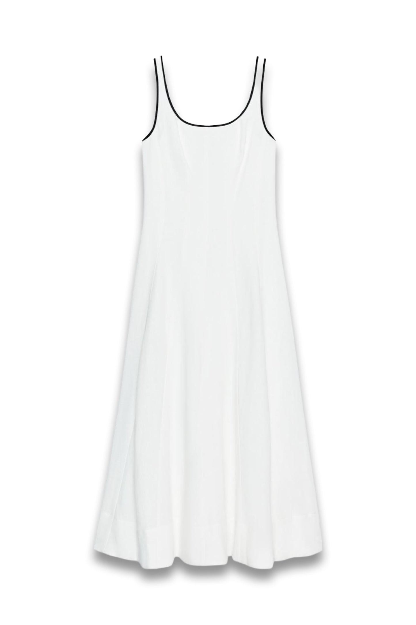 Midi Dress with Contrast Piping