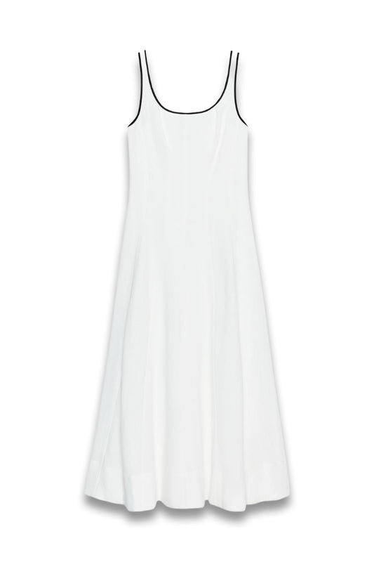 Midi Dress with Contrast Piping