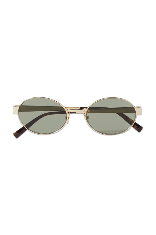 Oval-Frame Gold-Tone Sunglasses