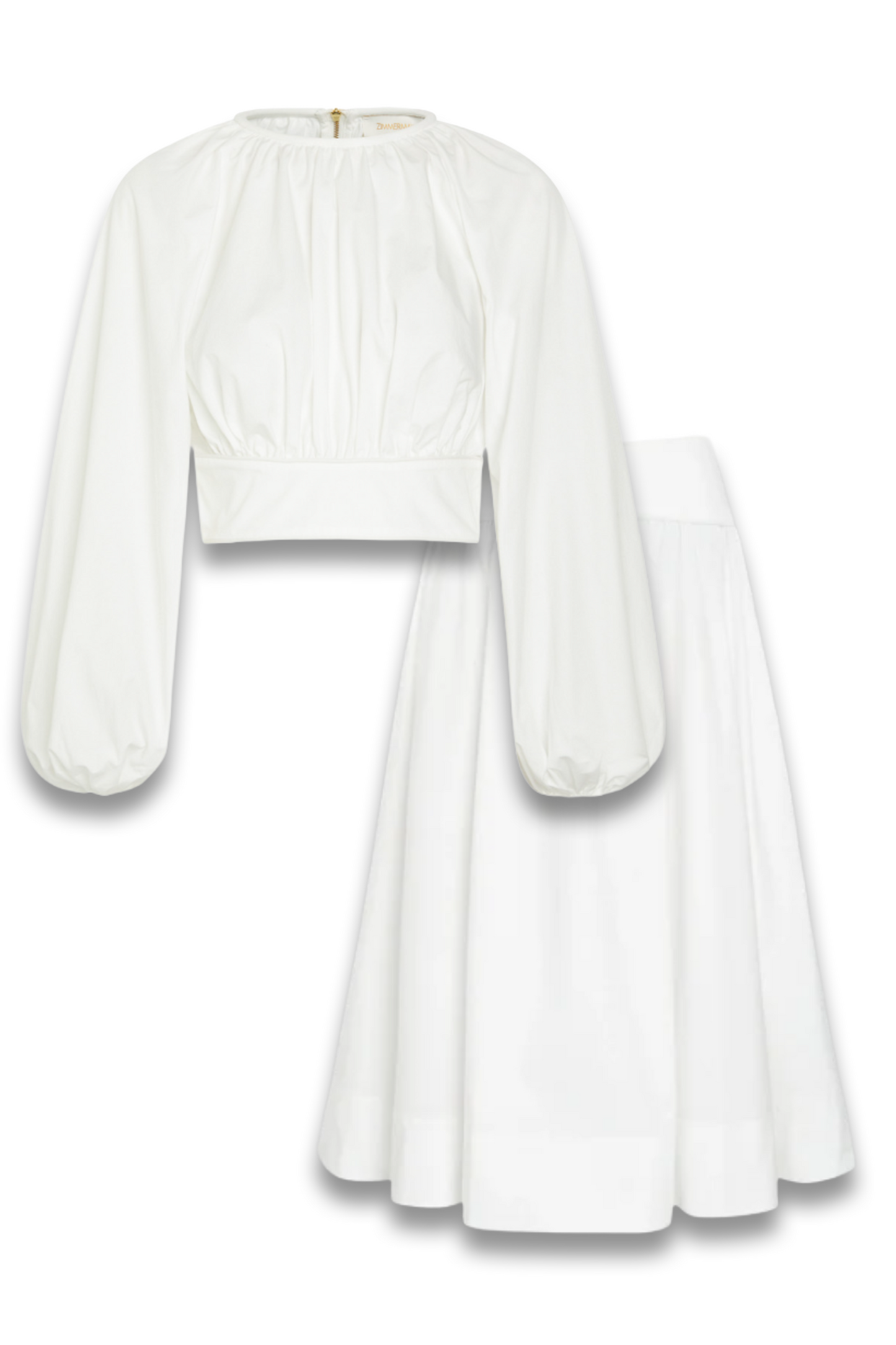 Billow Gathered Cotton-poplin Cropped Top and Gathered Cotton-poplin Midi Skirt