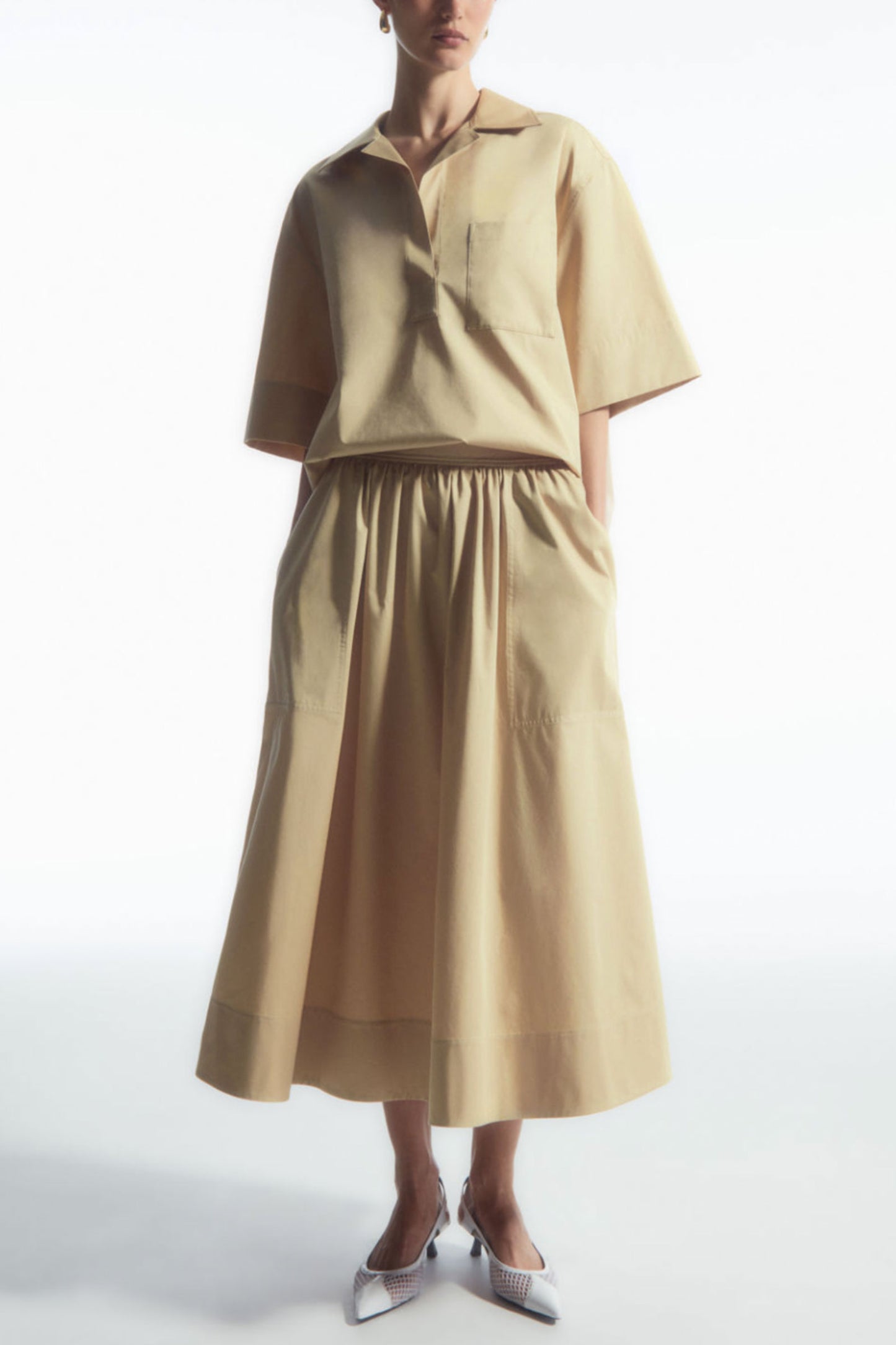 Elasticated Midi Skirt