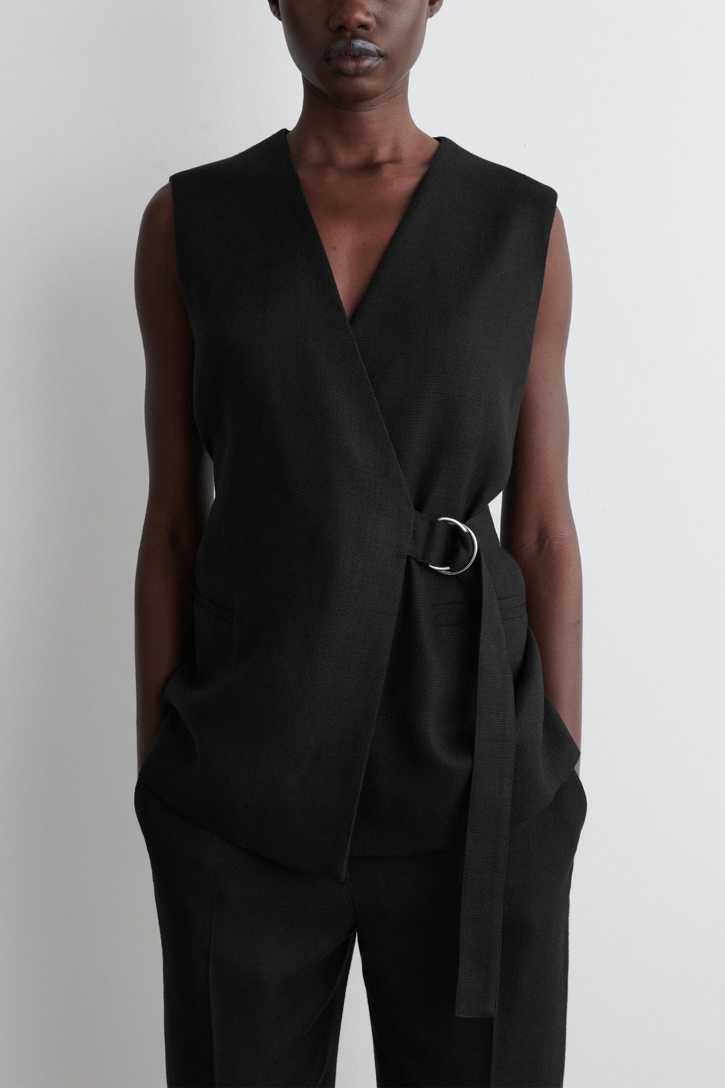 Belted Wrap-front Waistcoat
