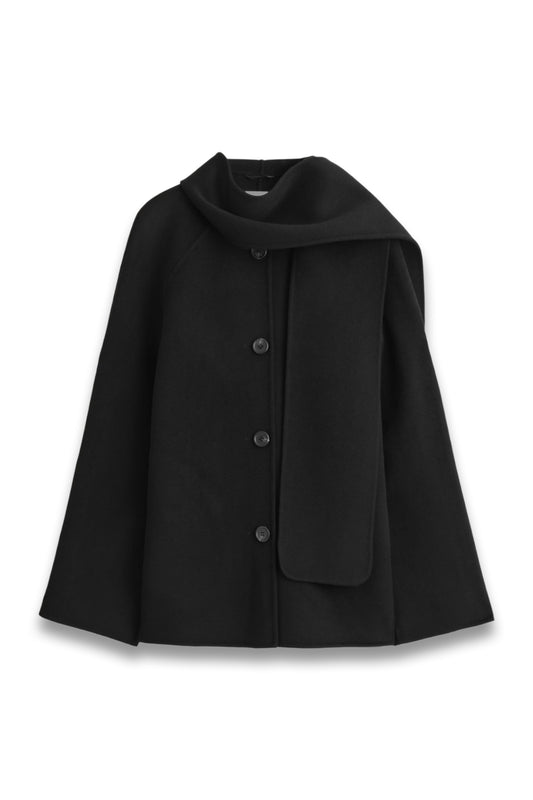 Double-faced Wool Scarf Short Jacket