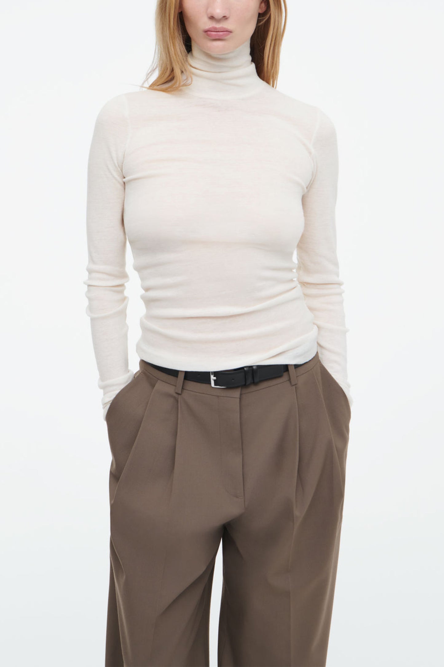 Slim-Fit Merino Wool Turtleneck Top