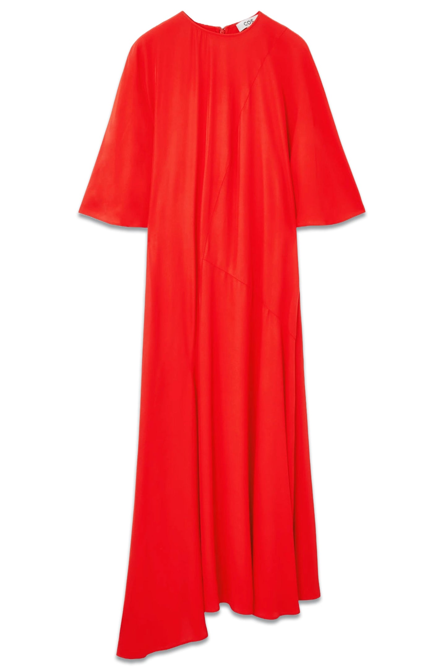 Asymmetric Draped Midi Dress