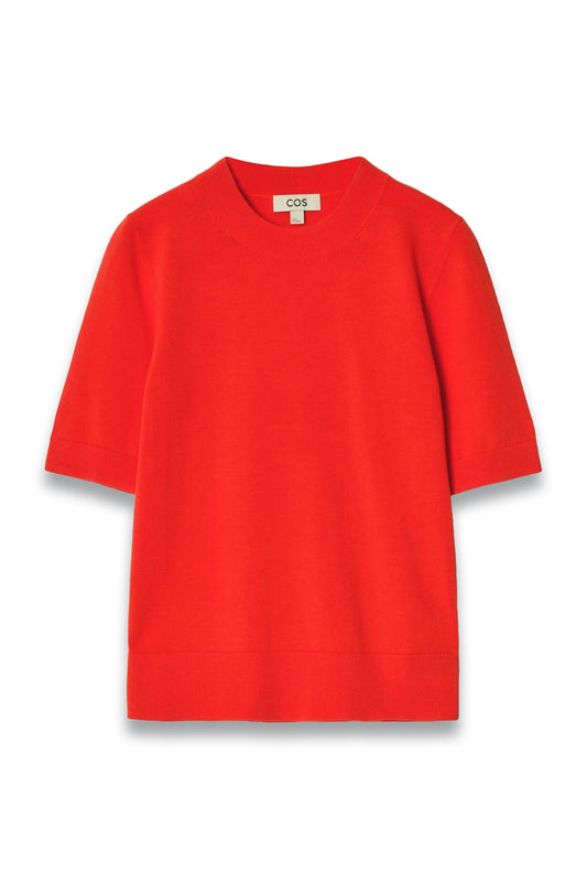 Red Regular Knitted T-shirt
