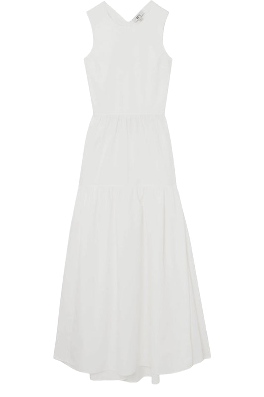 Open-Back Tiered Midi Dress