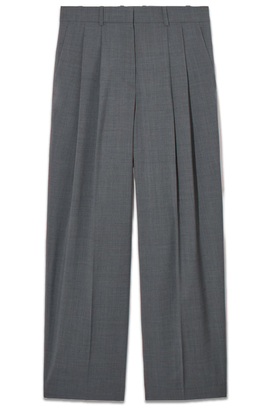 Wide-Leg Tailored Wool Trousers