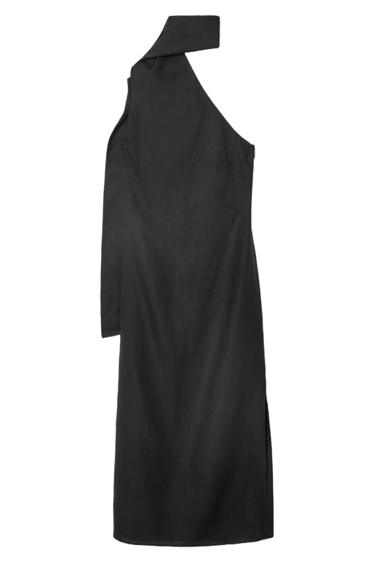 Scarf-Detail Linen Dress