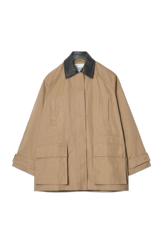 Leather-collar Field Jacket