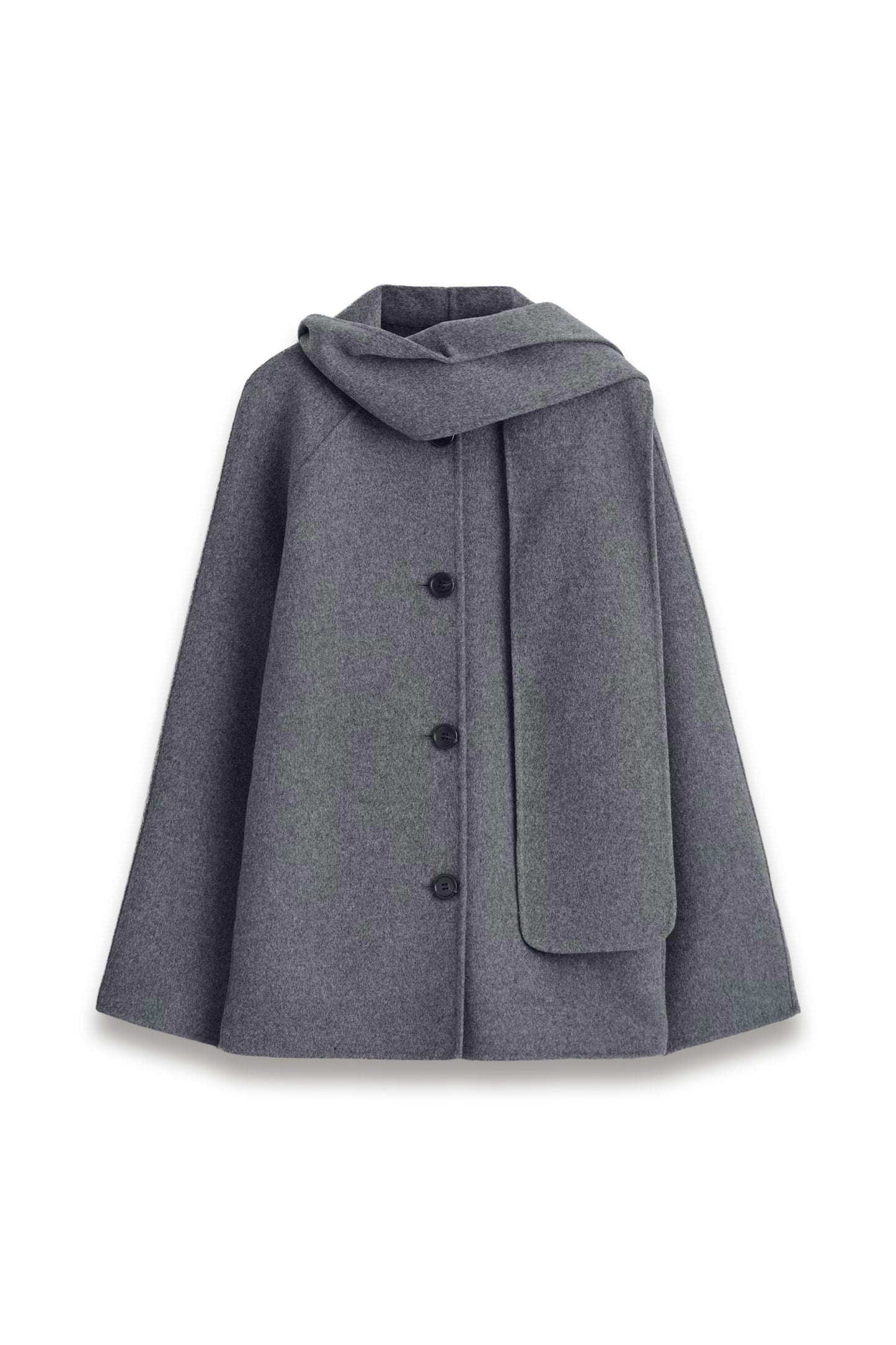 Double-faced wool scarf short jacket