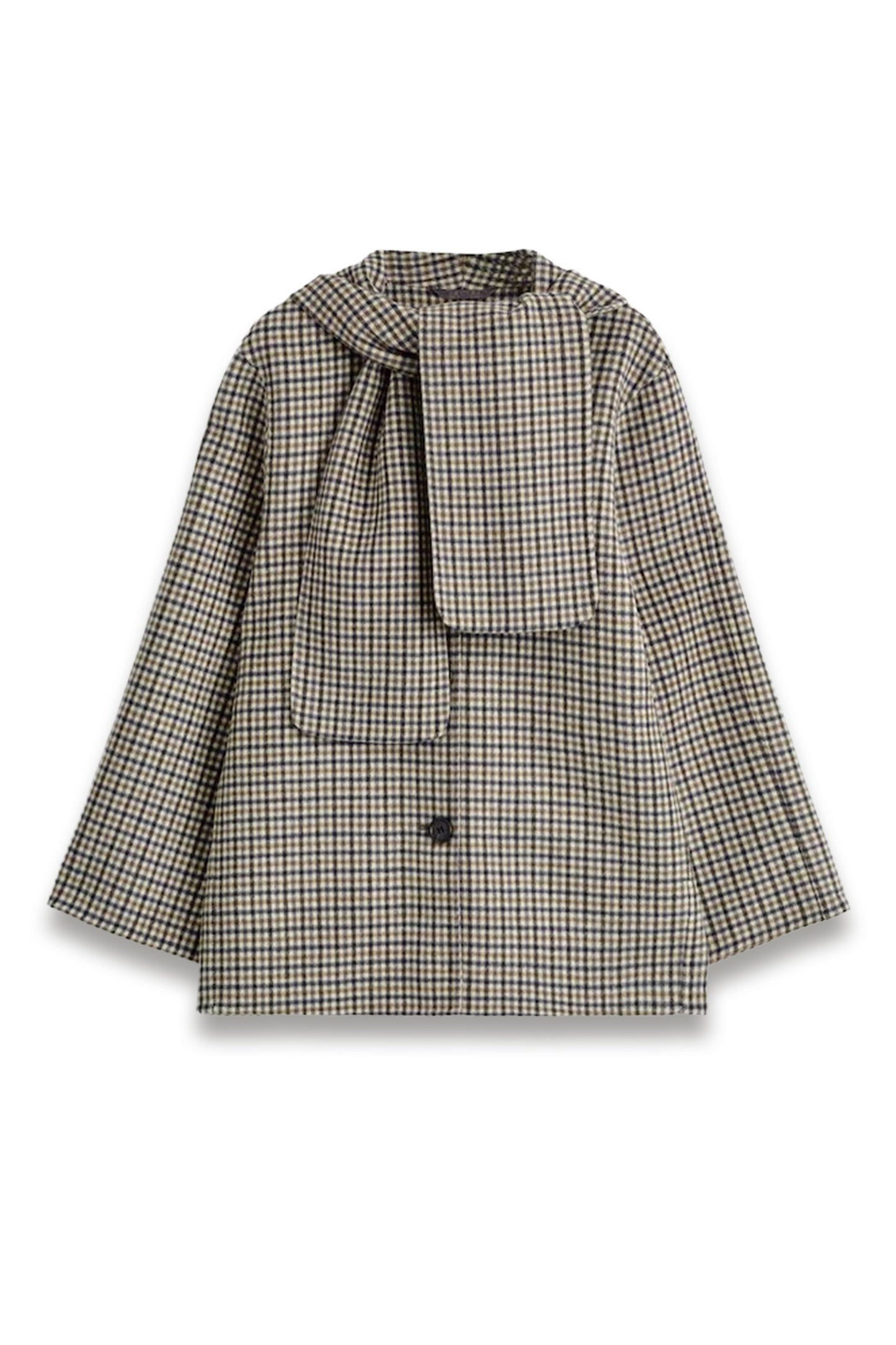 Double-faced Wool Scarf Short Jacket