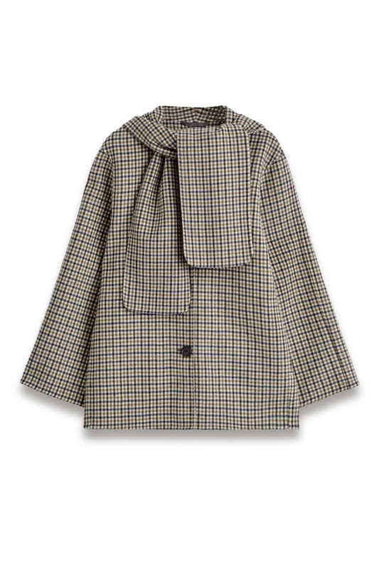 Double-faced Wool Scarf Short Jacket