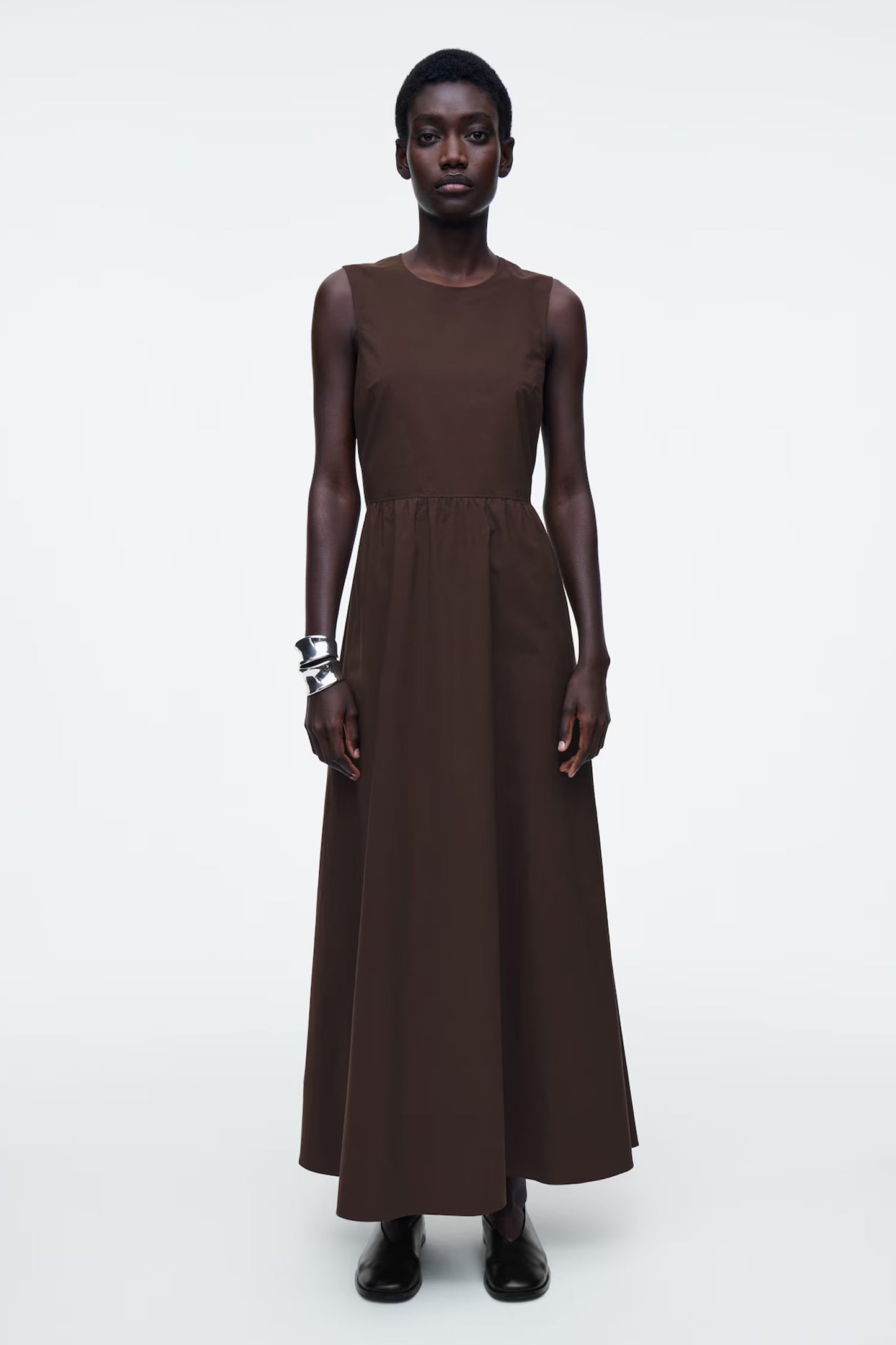 Open-Back Cotton Maxi Dress