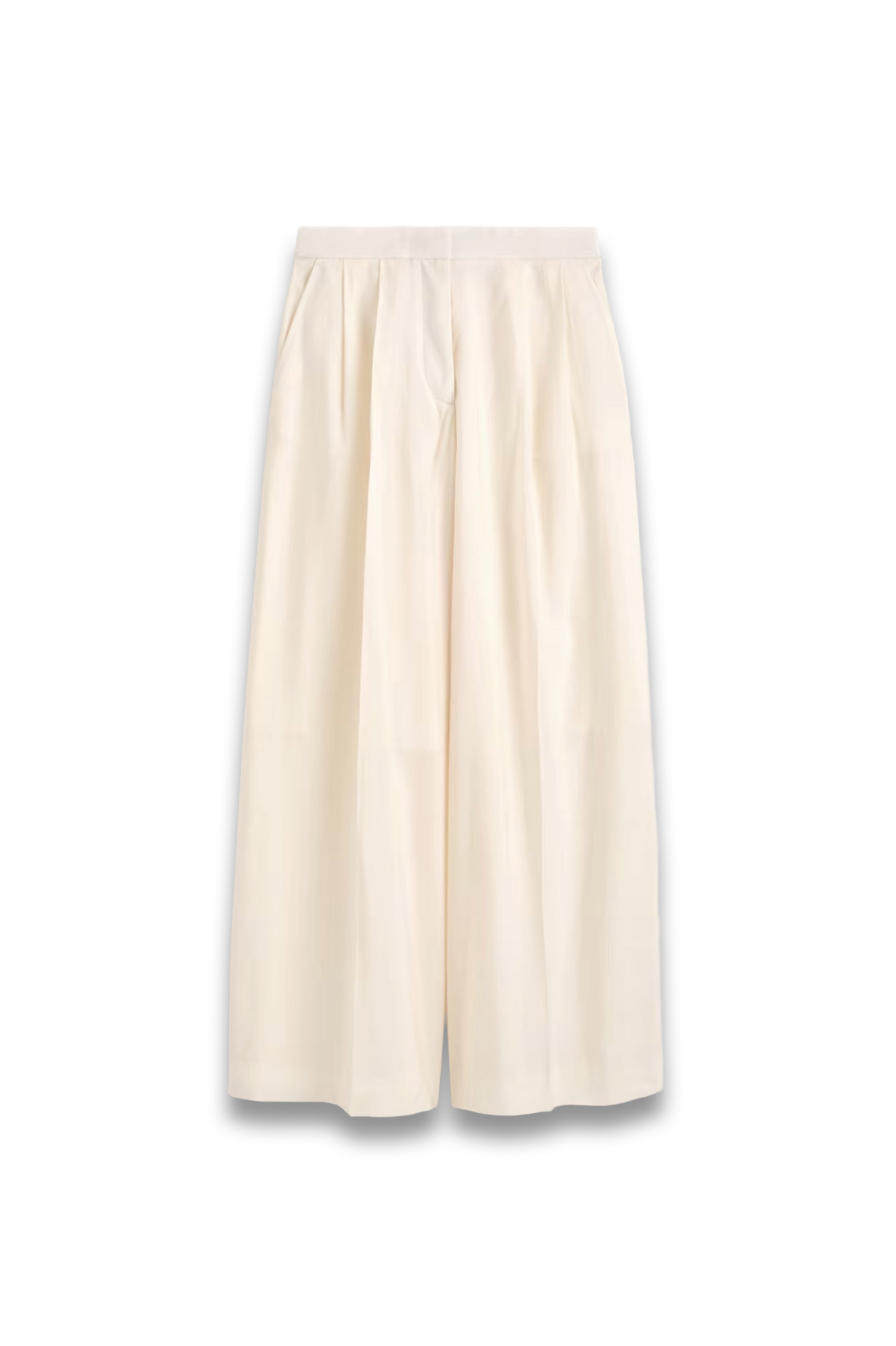 Pleated Modal Wide-leg Trousers