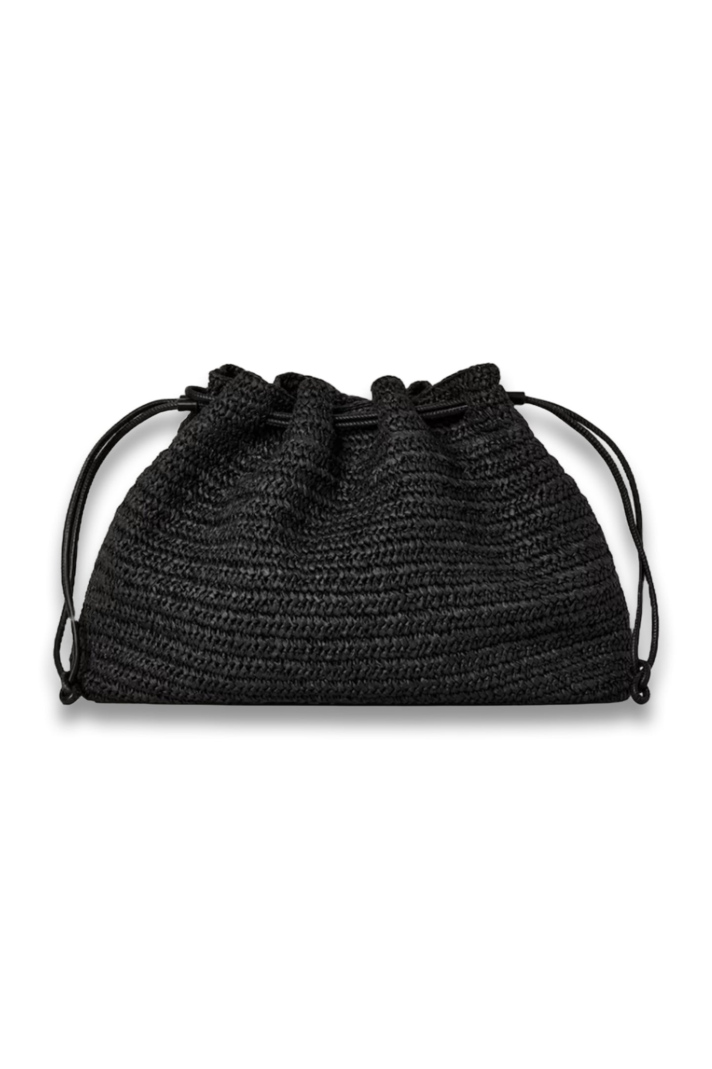 Cavatelli Clutch Bag in Black Straw