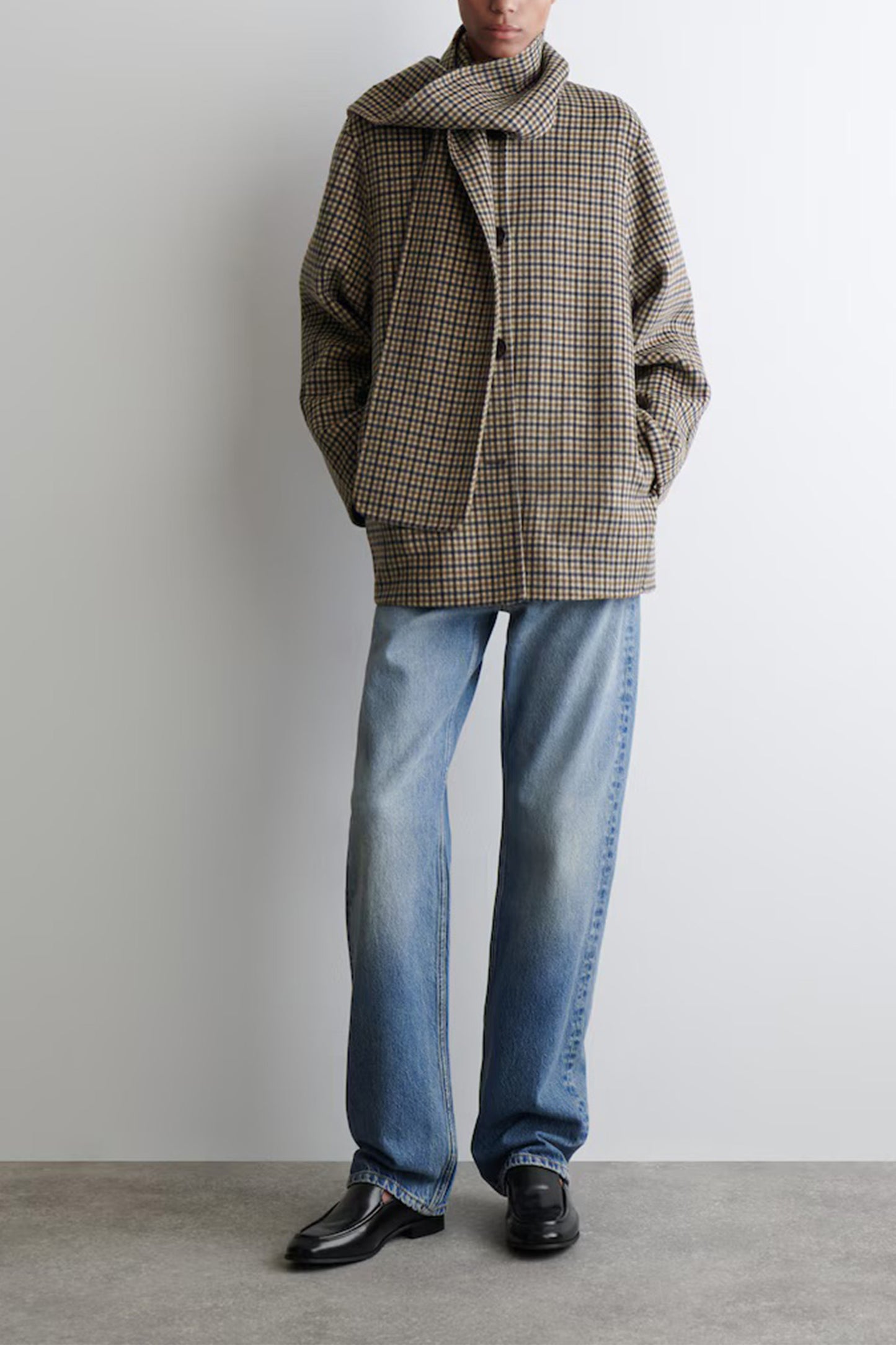 Double-faced Wool Scarf Short Jacket