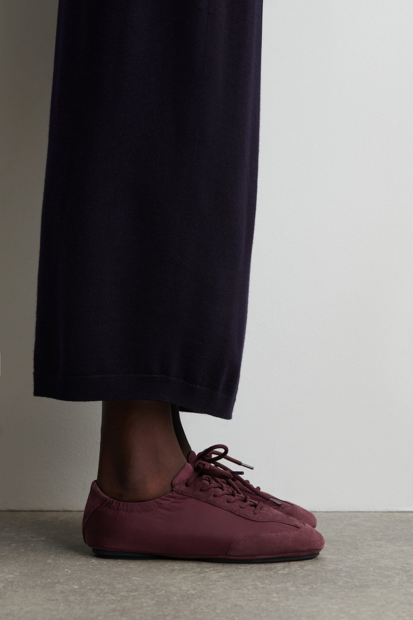 Suede-nylon Ballet Trainers
