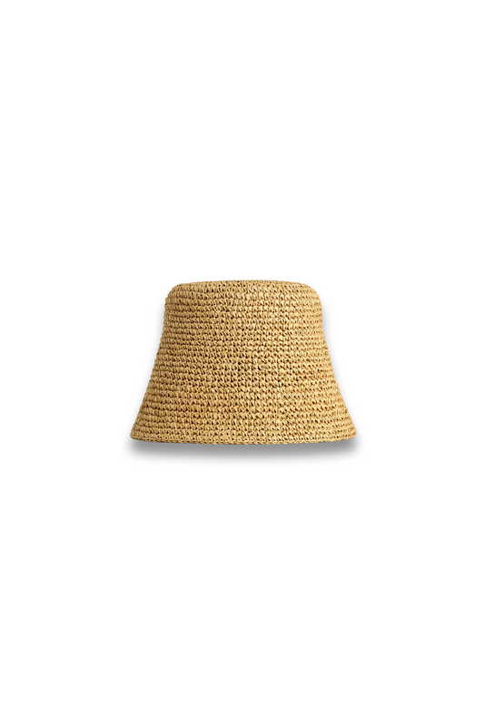 Sculpted Straw Bucket Hat
