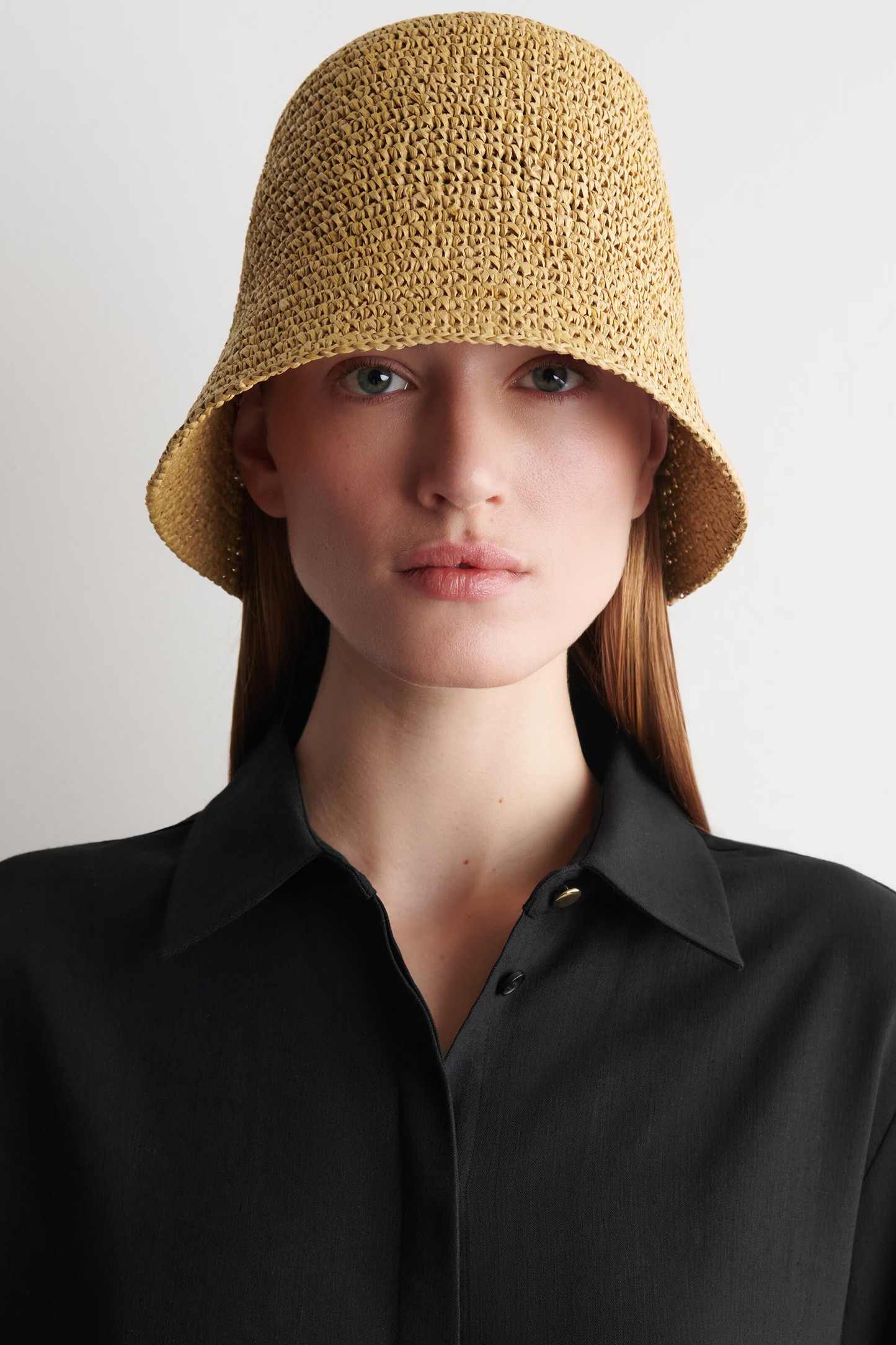 Sculpted Straw Bucket Hat