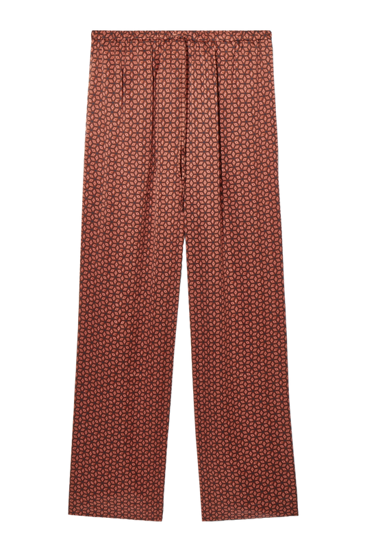Printed Pure Silk Pyjama Trousers