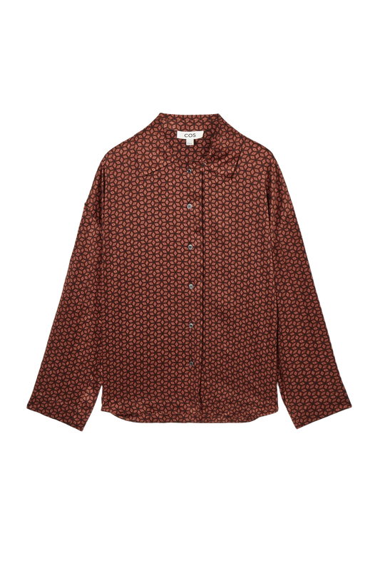 Printed Pure Silk Pyjama Shirt