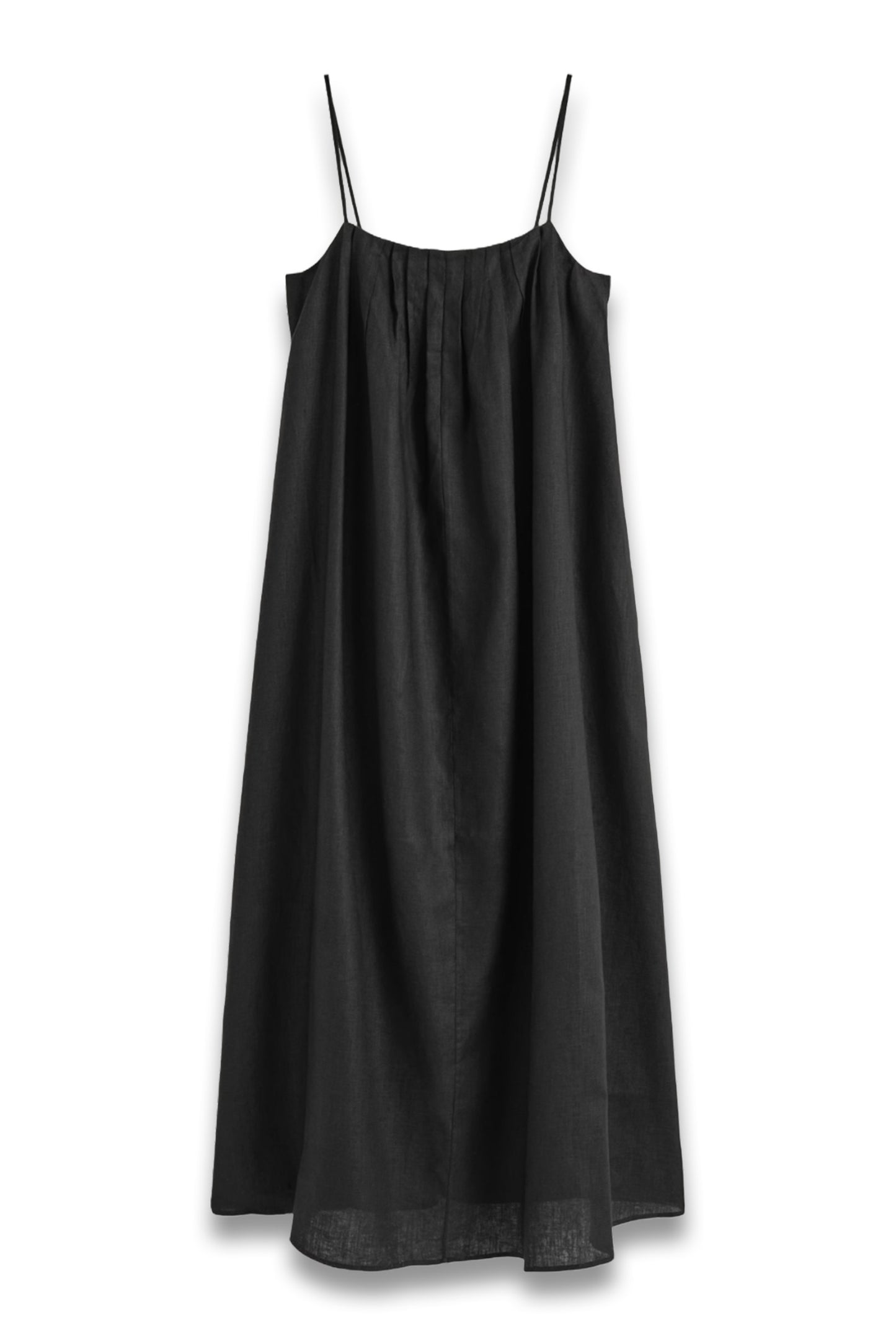 Pleated Linen Maxi Dress