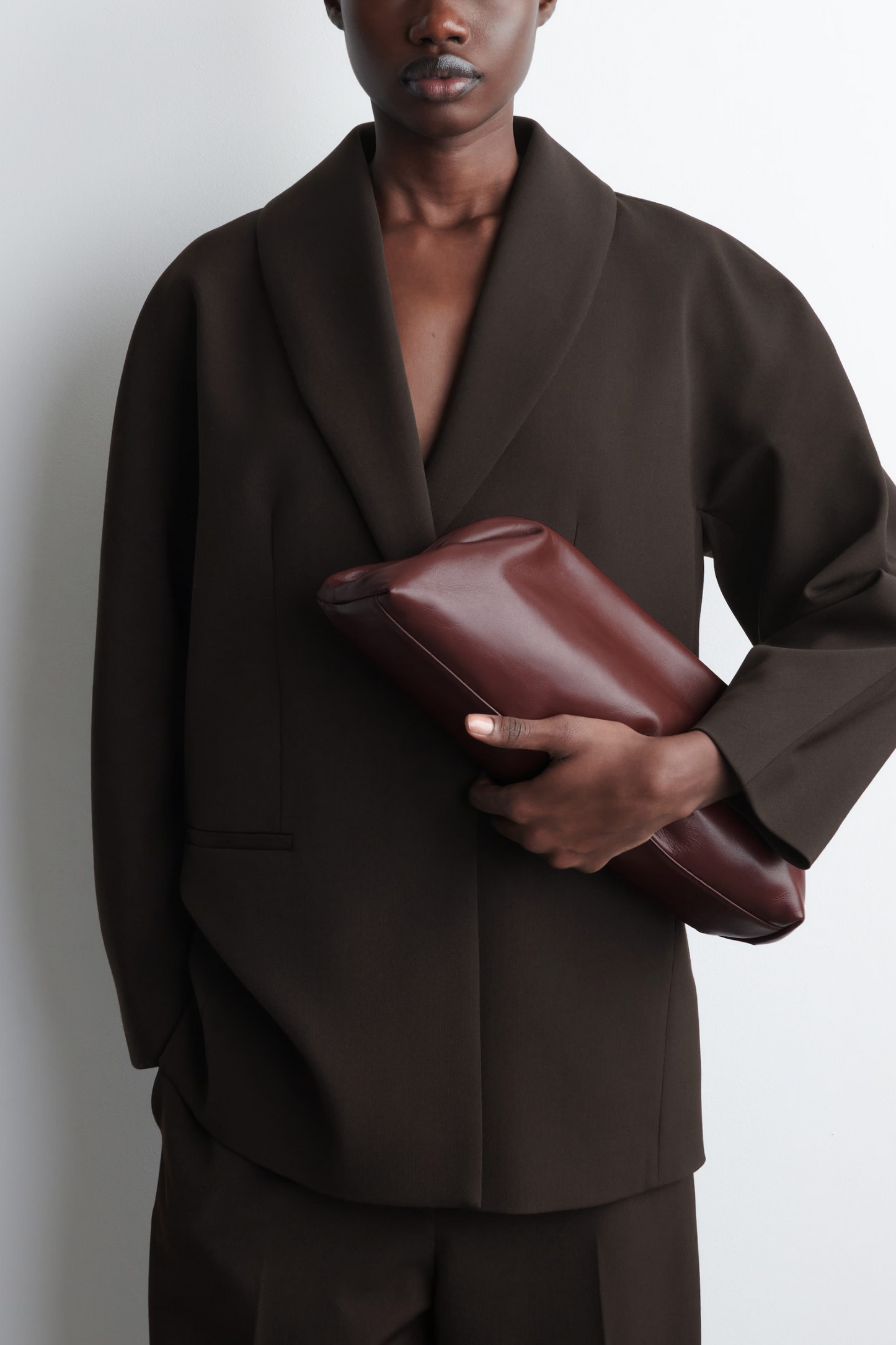 Ingot Clutch Bag in Wine Red