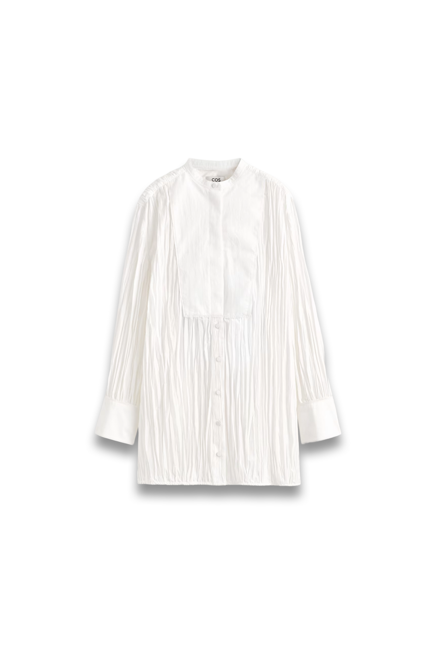 Bib-front Crinkled-cotton Shirt