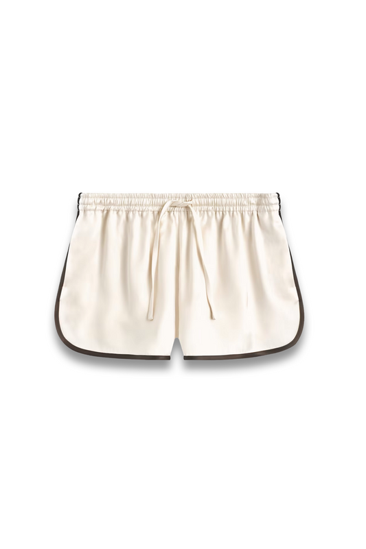 Contrast-piped Satin Track Shorts